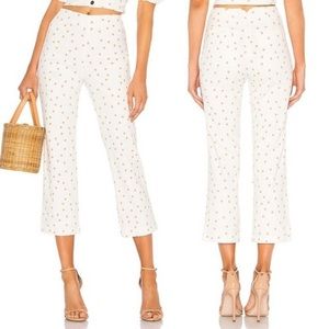 LPA Polka Dot Cropped Pants in Tan White size XXS